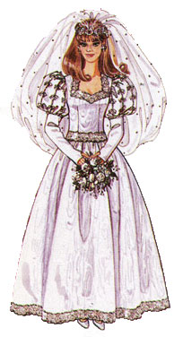 barbie's wedding dress veil and gloves